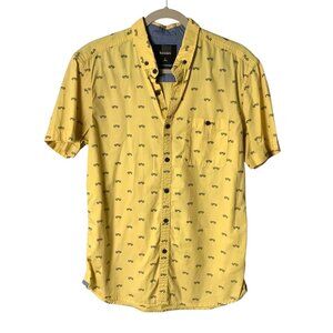 Bossini Yellow Sunglasses Print Slim‎ Fit Short Sleeve Shirt Men Size Large